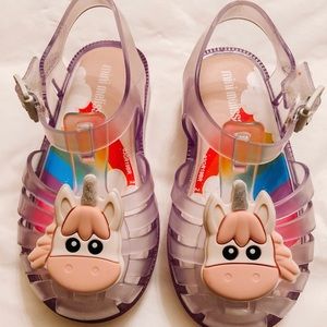 Gently used Mini Melissa Unicorn toddler shoes.